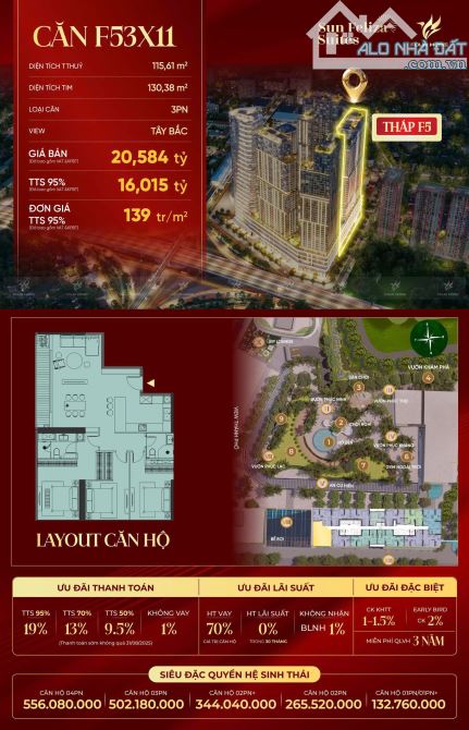 Biệt Thử Trên Không - Sun Feliza Suites - Cầu Giấy - Căn Hộ 3 PN - Đẳng Cấp 6 sao - 2