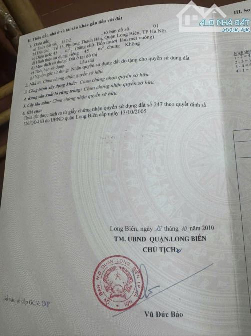 CẦN BÁN ĐẤT THẠCH BÀN LONG BIÊN HÀ NỘI. - 2