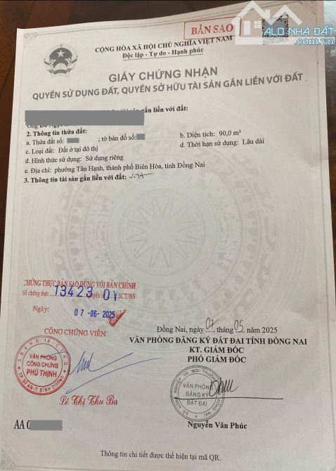 Bán lô góc 5.5x15.5m, hẻm Phạm Văn Diêu p. Tân Hạnh - 2