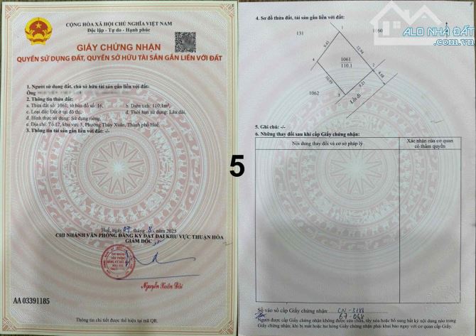 Bán lô đất đẹp kiệt ô tô đường Thu Bồn 110m2 ( ngang 9.2m ) - Thuỷ Xuân Huế - 4