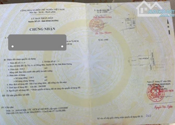 Bán đất cách đường Võ Thị Sáu 100m p.Đông Hòa Tp.Dĩ An chỉ 6ty600 TL M7427 - 4