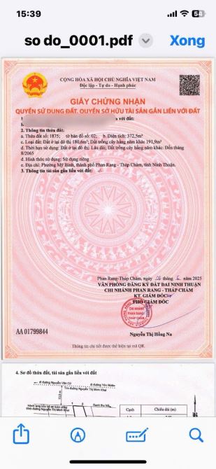 Chính Chủ gởi bán lô đất mặt tiền đường lớn Nguyễn Thị Minh Khai Ninh thuận cũ( khánh hoà) - 6
