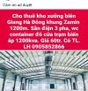 Cho thuê kho xưởng Biên Giang Hà Đông 1200m cao 12 m trạm điện 1100KVA container vào xưởng