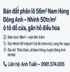 Bán đất phân lô 56m² Nam Hồng Đông Anh – Nhỉnh 50tr/m² – Ô tô đỗ cửa, gần hồ điều hòa