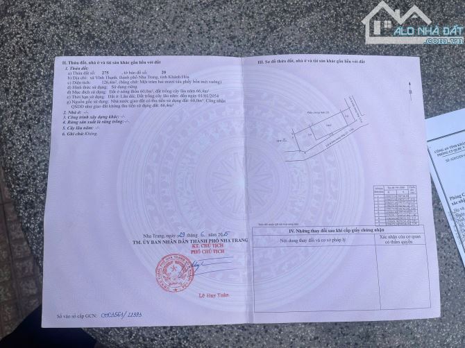 Bán Đất - Đường Sông Đình ( Gần Cầu Bè ) – Xã Vĩnh Thạnh, TP Nha Trang