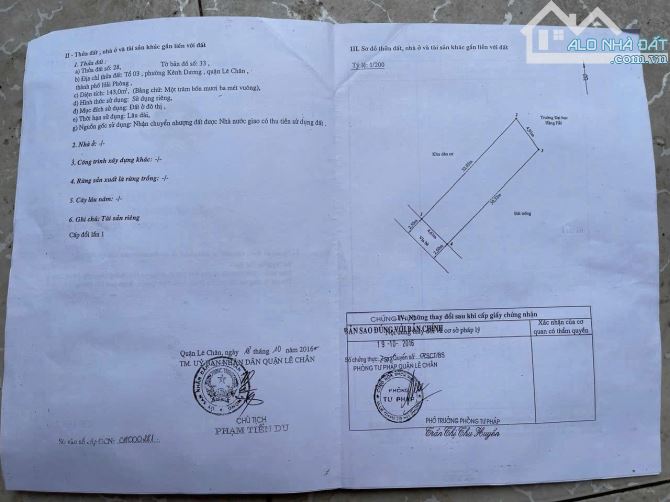 Bán Lô Đất 143m Lê Văn Thuyết A. Ngang 4,61m. Nở hậu. Giá 55tr/m.