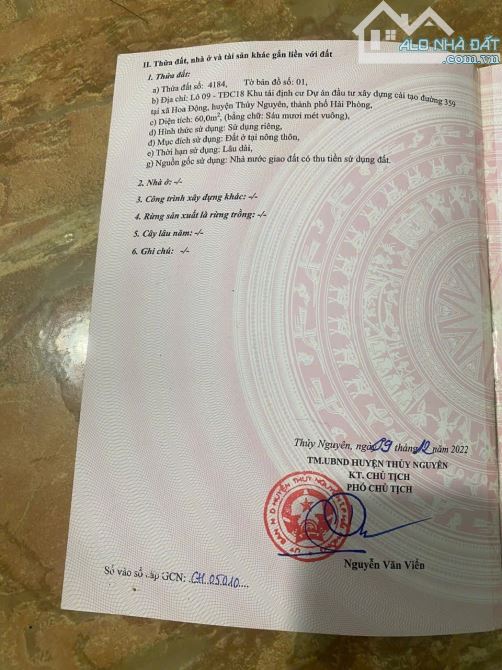 Rẻ nhất thị trường tại Tái Định Cư Hoa Động, Thuỷ Nguyên, Hải Phòng 💰 3tỷ1xxtr