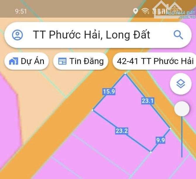 💥💥Phước Hải -góc 2 mặt tiền💥💥 Dt: 293m2-16mx23m-100 thổ cư Sổ sẵn-giá 2ty650
