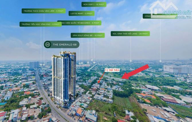 Bán gấp nhà riêng 67,5m2 1 trệt 1 lầu cạnh căn hộ cao cấp Emeral 68 Sổ sẵn, dọn vào ở ngay