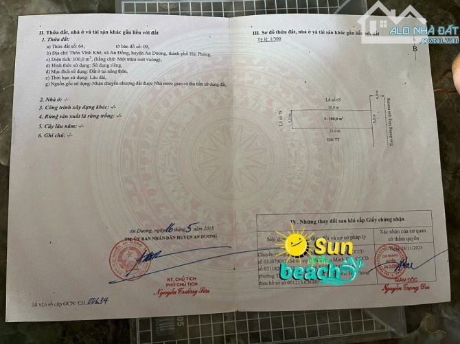 Bán đất ở mặt đường trục Vĩnh Khê An Đồng An Dương 100 m2, 4,7 tỷ
