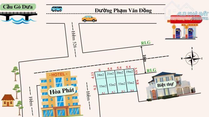 Bán Gấp 4Lô Liền Kề Giá F0 Cách Đại Lộ Phạm Văn Đồng vài bước chân, đất đẹp ngang khủng - 1