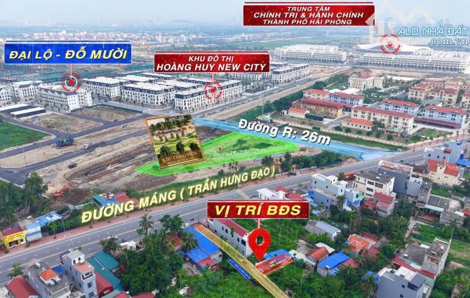 🌟 SIÊU PHẨM ĐẤT TRUNG TÂM HÀNH CHÍNH THUỶ NGUYÊN 🌟  📍 Vị trí: Ngay mặt đường Máng (Trần - 1
