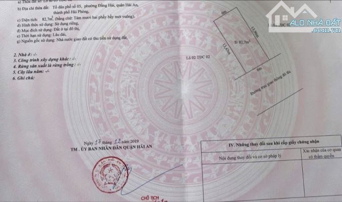 Bán lô đất 83m2 ngang 6m mặt đường Bùi Viện ngay cạnh vòng xuyến Lê Hồng Phong - 1