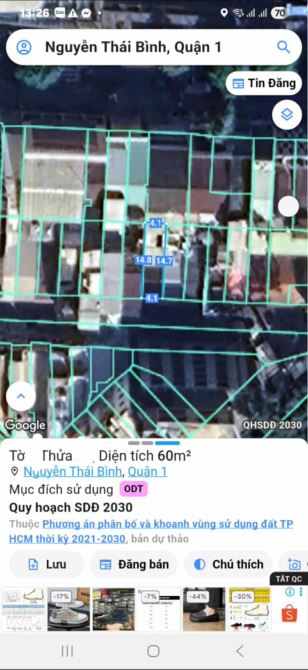 MẶT TIỀN QUẬN 1- KỀ CHỢ BẾN THÀNH, 60M2, 2 TẦNG, 26 TỶ THƯƠNG LƯỢNG. - 1