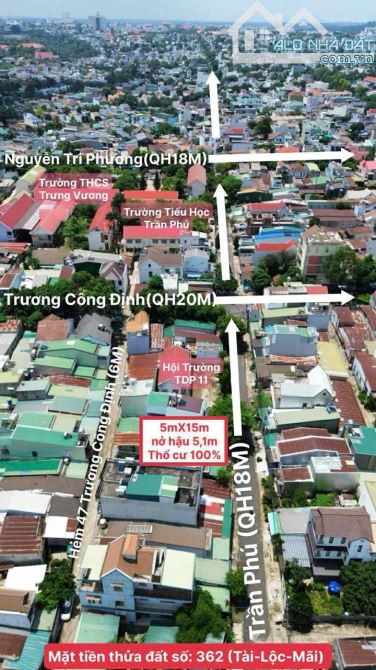 Lô đất Mặt tiền phố cổ số 362 Trần Phú thuộc phường BMT - Đắk Lắk 3,45 tỷ - 1