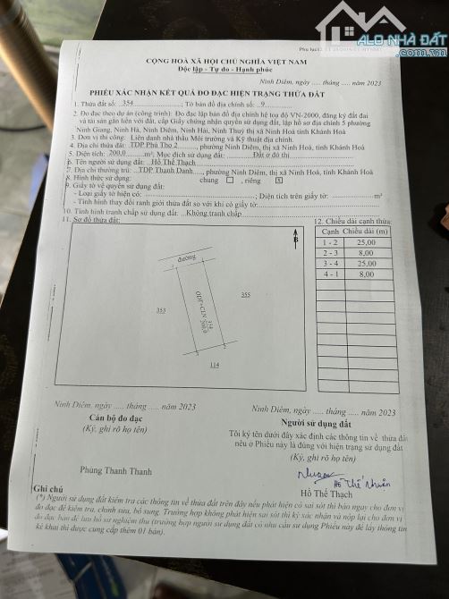 Kẹt tiền sang gấp 200m2 đất full thổ (8mx25m), đường rộng 8m, gần chợ, trường học Dốc Lết - 2