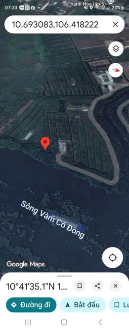 Bán Lỗ Đất vườn Mặt tiền Sông Vàm Cỏ Bến Lức cỏ đường ô tô - 2