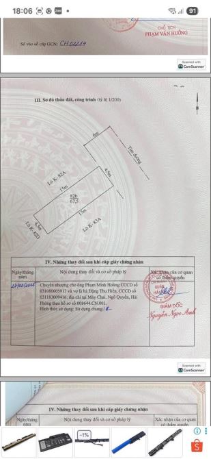 Bán Nhà Thư Trung 2 , Văn Cao , Hải An . Giá 7,5 tỷ - 4 tầng - 67,5m - 2