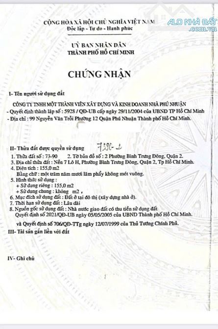 Bán đất mặt tiền sông đường 52 kdc 10 mẫu P Bình Trưng Đông quận 2 cũ nền H7 (155m²) 23 tỷ - 2