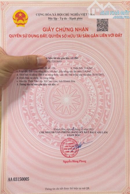 Bán Đất Cam Lâm - Vùng Xanh An Toàn Đầu Tư - Kết Nối Thuận Tiện Sân Bay Và Biển Bãi Dài - 3