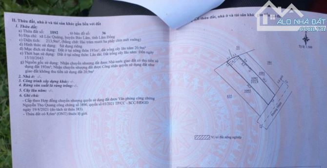 Bán đất đẹp thôn 1 Lộc Quảng, nay là xã Bảo Lâm 1 - 3