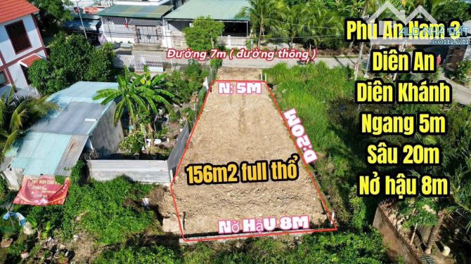 BÁN ĐẤT TẶNG NHÀ XƯỞNG – PHÚ ÂN NAM 3, DIÊN AN, DIÊN KHÁNH CHỈ 3TỶ2 - 3