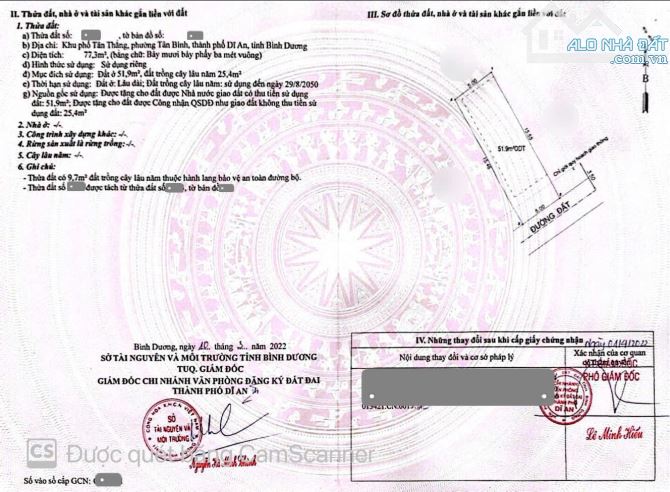Bán đất gần bờ hồ Biconsi 600m, p.Tân Bình, Tp.Dĩ An chỉ 2,69ty TL M7432 - 3