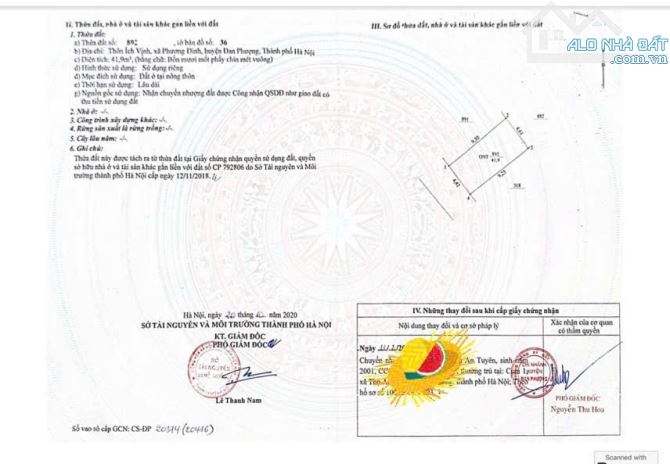 BÁN ĐẤT PHƯƠNG ĐÌNH – ĐAN PHƯỢNG - HÀ NỘI - 41,9m2 - OTO VÀO TẬN ĐẤT - 4