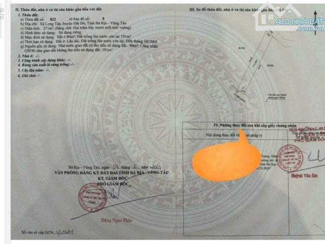 CƠ HỘI ĐẦU TƯ – GIÁ NGỘP TỐT NHẤT KHU VỰC LONG TÂN, BRVT CHỈ 800TR
