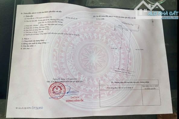 Chính chủ gửi bán  Đất mặt đường Hàng Tổng, Đằng Hải