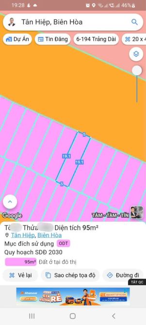 Bán đất Mặt Tiền Đinh Tiên Hoàng, kdc Đinh Thuận dt 15 x 19m Giá 22 tỷ Tân Hiệp Biên Hòa