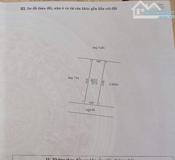 Bán đất Đại Tự Hoài Đức, 57.6m2, mặt tiền 4m, giá 5.3 tỷ - 5