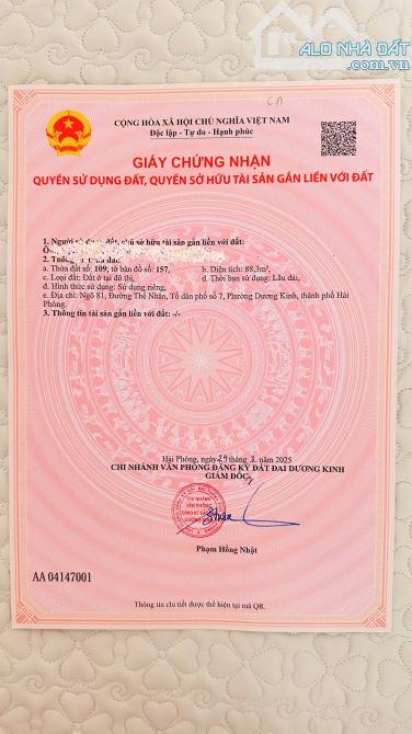 Bán đất Hoà Nghĩa - Dương Kinh - Hải Phòng