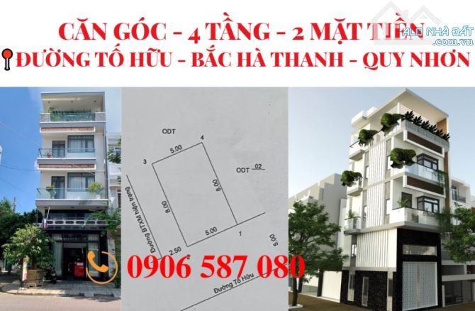 🌿 Căn Góc - 4 Tầng - 2 Mặt tiền ➡️  Đường Tố Hữu  / Quy Nhơn