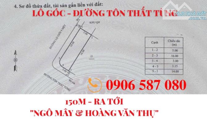 🔻 Lô GÓC - 2 Mặt tiền, đường Tôn Thất Tùng 🍀 TP. Quy Nhơn (cũ)