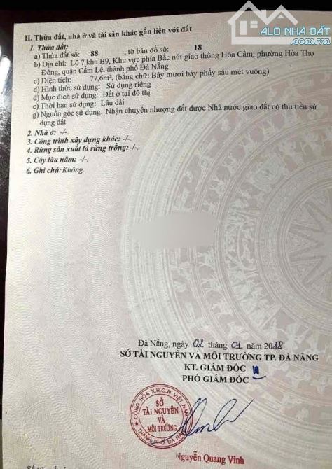 📌📌📌LÀM VIỆC TRỰC TIẾP GIÁ TỐT !!!bán lô mặt tiền triệu quốc đạt