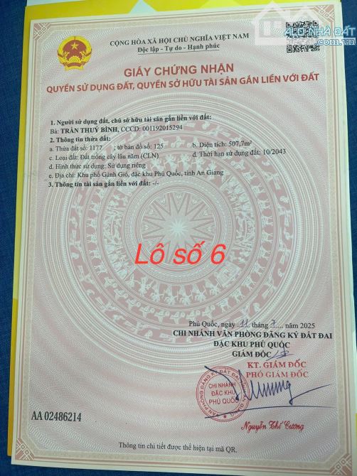 500m2 sổ riêng, gần biển Ông Lang, qh đất ở, 5tr/m2 - 10