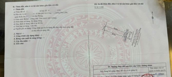 Bán lô đất 80m2 mặt đường Quy Tức, Kiến An.  Giá 4,5 tỷ . Cách đường Nguyễn Lương Bằng 50m - 1