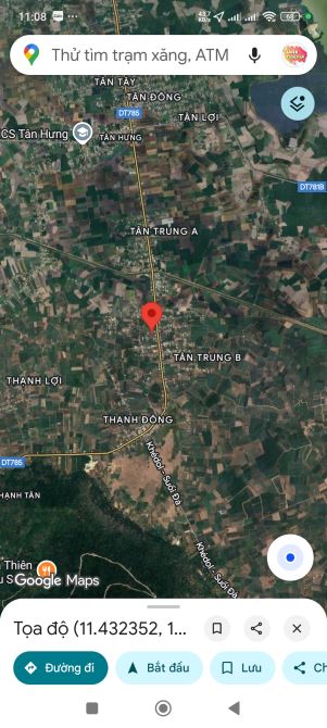 15x82m thổ 100m2 đất ấp Tân Trung B , Xã Tân Hưng, Tân Châu Tây Ninh cách Dt 785 chỉ 100m - 1