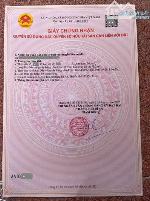 Bán đất 6.9x19m, hẻm Nguyễn Thái Học p. Tân Đông Hiệp gần chợ Dĩ An - 2