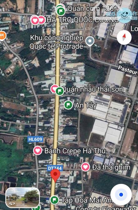 BÁN ĐẤT MT DT744, P.AN TÂY, TP.BẾN CÁT, DT:5x52, NỞ HẬU 15M, TC100M2, SHR, GIÁ 12 TỶ. - 2