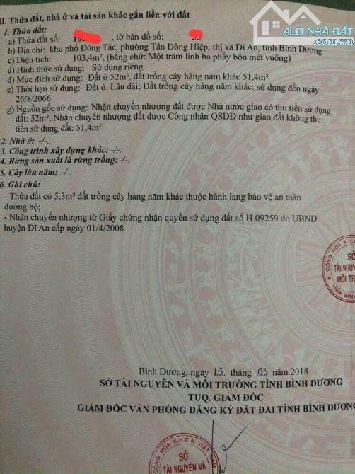 Bán lô đất cách Nguyễn An Ninh 30m dĩ an giá mềm - 3