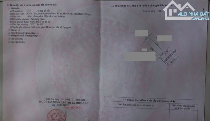 Bán đất TĐC Gò Chai P.Bình Hòa Tp.Thuận An chỉ 3 tỷ 3 TL M7458 - 4