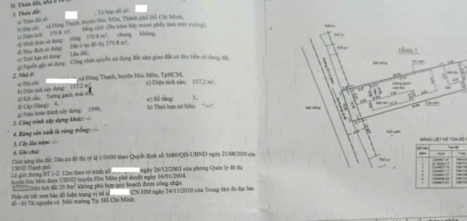 DT 370m2.Nhà ngang 10m,1/ Trịnh Thị Dối , nguồn thu đang cho thuê, nhỉnh 33tr/m2 còn TL - 5