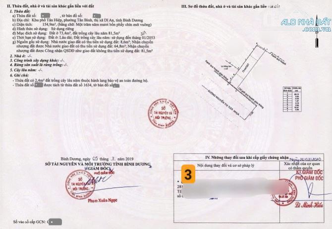 Bán 3 lô đất MT đường Nguyễn Thị Tươi, p.Tân Bình, Tp.Dĩ An chỉ 20tyy TL M7445 - 6