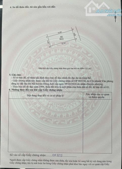 Bán 54m2 đất Lê Xá, Mai Lâm, Đông Anh. Cách 7m ra trục chính oto, 30m ra chợ, ~ 5 tỷ - 1