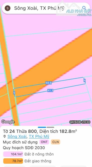BÁN 6 LÔ ĐẤT SÔNG XOÀI - PHÚ MỸ ĐƯỜNG BÊ TÔNG CÁCH ĐƯỜNG NHỰA 183m2 CHỈ 1,370 TỶ - 6