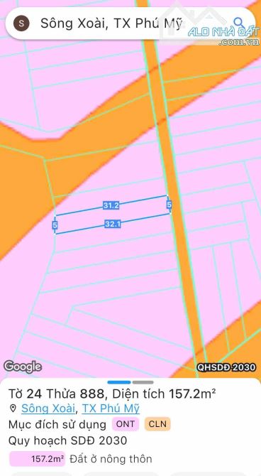 BÁN 6 LÔ ĐẤT SÔNG XOÀI - PHÚ MỸ ĐƯỜNG BÊ TÔNG CÁCH ĐƯỜNG NHỰA 183m2 CHỈ 1,370 TỶ - 7