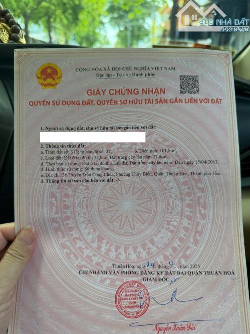Bán 2 lô đất 102m2 Kiệt ôtô 36 Huyền Trân Công Chúa, phường Thủy Biều, TP Huế, chỉ 1,62 tỷ - 9