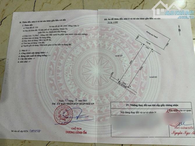 Bán đất TDC Đằng Lâm 1 Ngô Gia Tự, Hải An